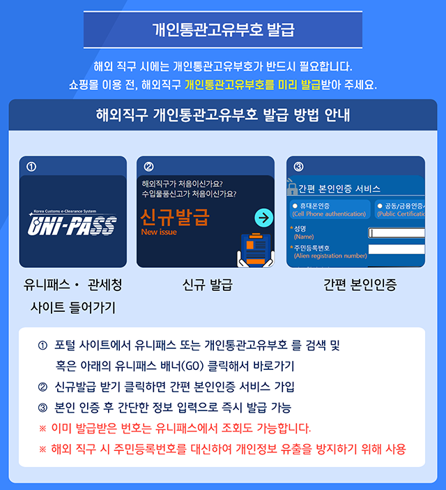 개인통관고유부호 발급