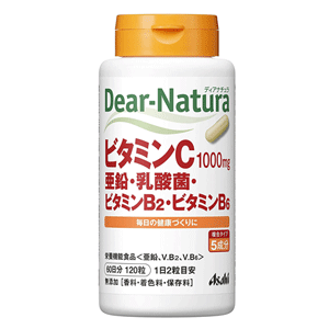 디어내츄라 비타민C 아연 유산균 비타민B2 비타민B6 120정 (60일분) Dear-Natura 아사히