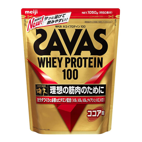 메이지 SAVAS 사바스 훼이프로틴100 비타민 코코아맛 50회분 1050g