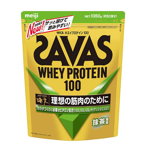 메이지 SAVAS 사바스 훼이프로틴100 비타민 말차맛 50회분 1050g