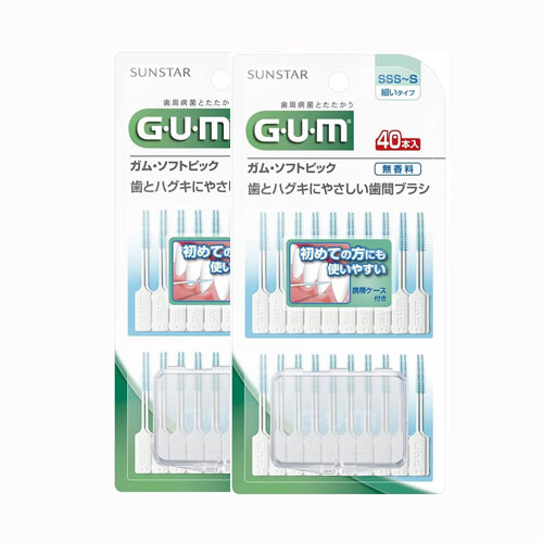GUM  치간칫솔 40개입*2세트 SSS-S사이즈