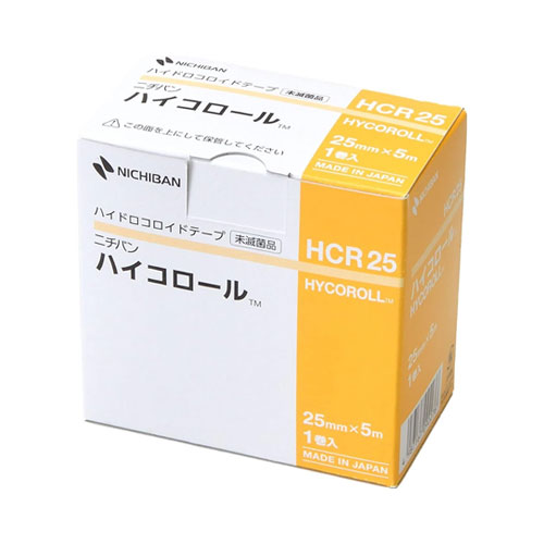 니치반 하이코롤 25mm×5m HCR25 하이드로콜로이드 롤밴드 습윤밴드