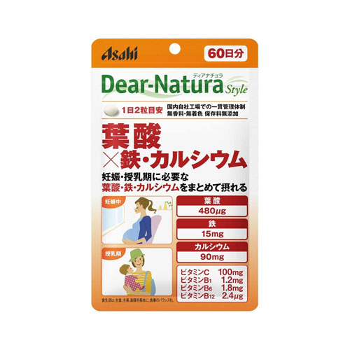 디어내츄라 스타일 DearNatura Style 엽산×철·칼슘 120정(60일분)