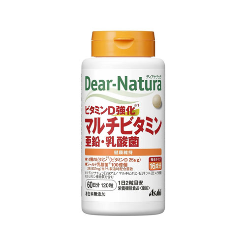 디어내츄라 DearNatura 비타민D 강화 멀티비타민·아연·유산균 60일 120정