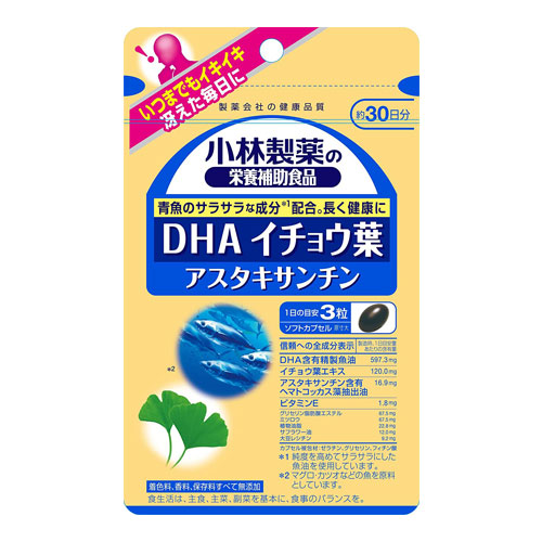 코바야시 DHA 은행잎 아스타키산틴  약 30일분 90정 