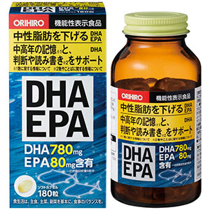 오리히로 EPA&DHA 오메가3 180정 30일분 소프트캡슐 중성지방 저하 중고년의 기억력을 서포트