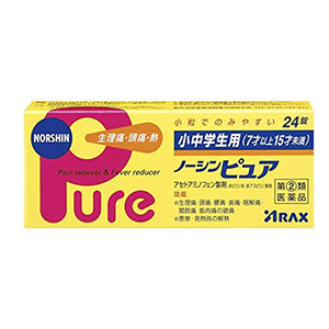 노신퓨어 일본두통약 생리통 진통제 해열제 초중학생용 24정 아세트아미노펜