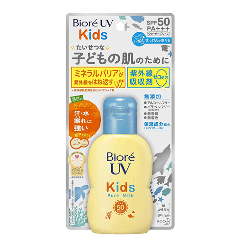 비오레UV 키즈퓨어밀크 70ml SPF50PA+++ 미네럴베리어 저자극 보습 어린이썬크림