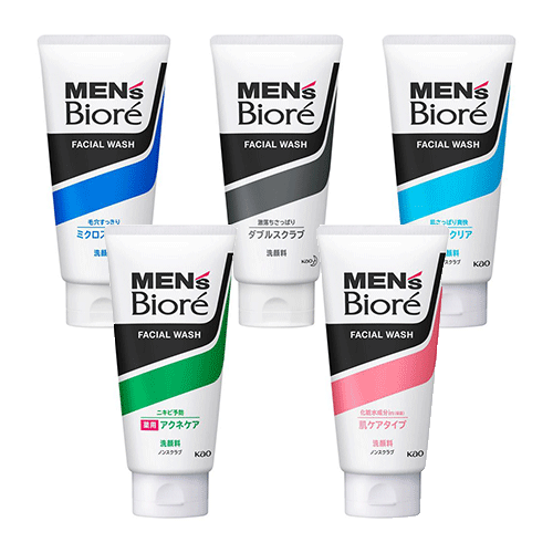 맨즈 비오레 페이셜 워시 클렌징 폼 5종류 130g  men's biore 