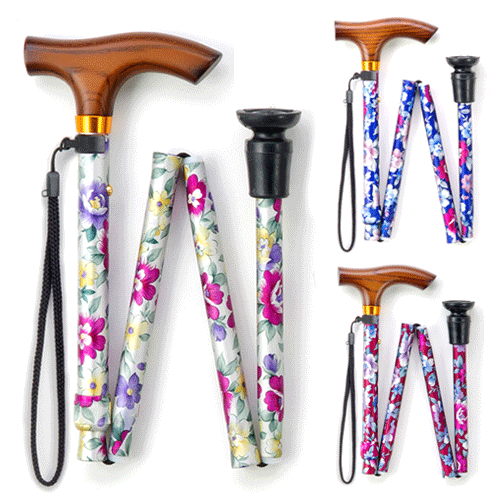 마키테크 접이식 지팡이 고급형 플라워3색 384319