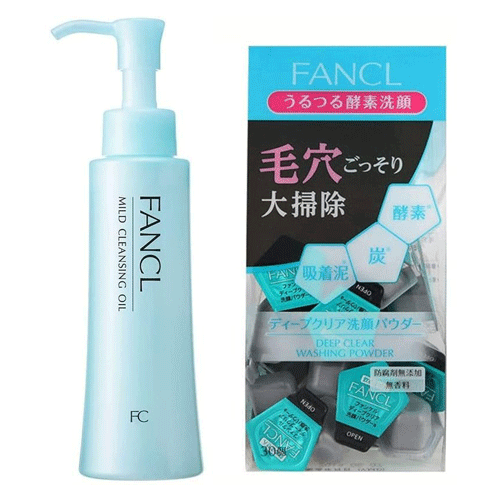 FANCL 판클 마일드 클렌징 오일 120ml & 딥 클리어 세안 파우더 30개입 세트