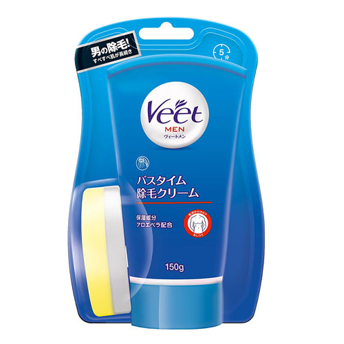 veet 비트 샤워타임 제모크림 남성용 스폰지포함 150g 보습성분 바스타임 비트제모