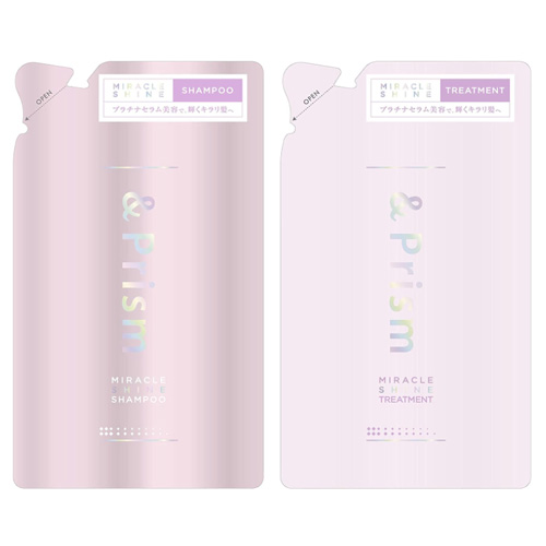 &prism 앤드프리즘 미라클샤인 샴푸리필 320mL+트리트먼트 리필 320mL 세트 