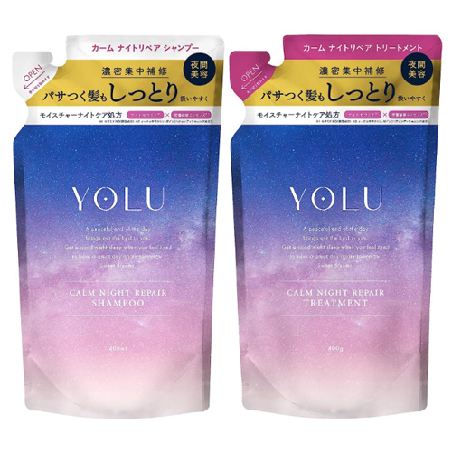 YOLU 요루 캄나이트 리페어 샴푸350ml+트리트먼트350ml  리필 세트