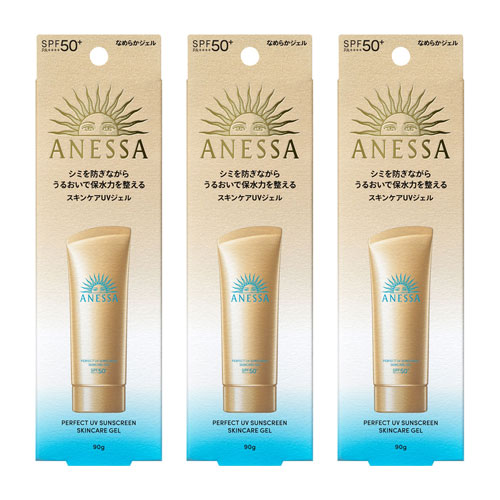 아넷사 퍼펙트 UV 스킨케어 젤 (SPF50+) 90g 3개세트 일본직배송 ANESSA 시세이도