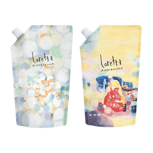 로레타 Loretta 매일 상쾌한 샴푸 리필 500mL + 촉촉하고 싶은 날의 트리트먼트 리필 400g 세트