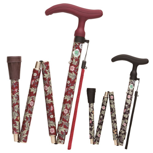 후지홈 엑티브 그레이스 접이식 지팡이 S 386151 와인레트 블랙