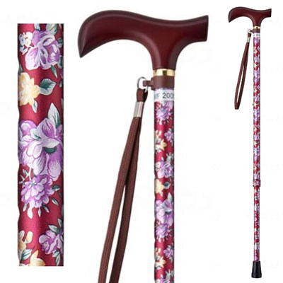 유메라이프스틱 신축형 지팡이【슬림타입】조절식지팡이 후로럴와인 웰판 9714
