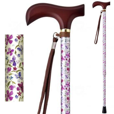 유메라이프스틱 신축형 지팡이【슬림타입】조절식지팡이 수채화실버  웰판 9714