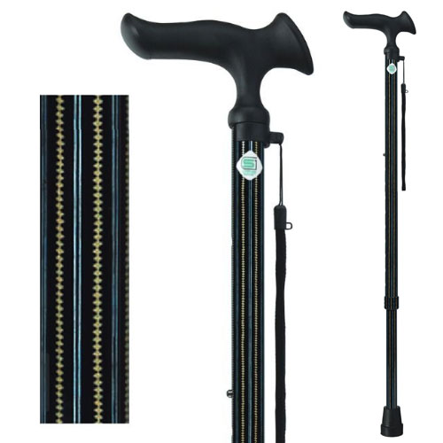 후지홈 스틱 카루가모 옴므 신축형지팡이 남성용 스트라이프무늬  조절식 지팡이 386153