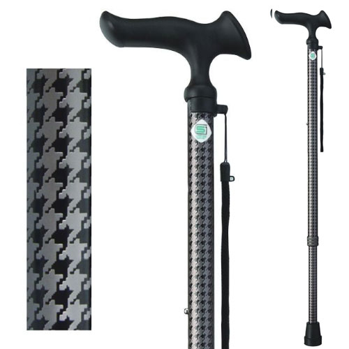 후지홈 스틱 카루가모 옴므 신축형지팡이 남성용 치도리격자무늬  조절식 지팡이 386153