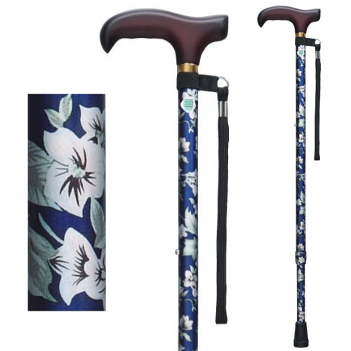 후지홈 베이식 신축형 지팡이S  플라워네이비(WB3718) 386154