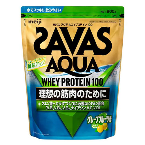 메이지 SAVAS 자바스 아쿠아 웨이프로틴100 【자몽맛】800g  구연산 비타민 사바스