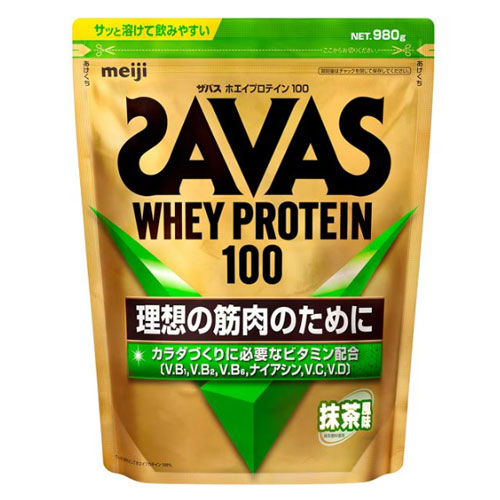 메이지 SAVAS 자바스 웨이프로틴100【말차맛】980g 비타민 사바스