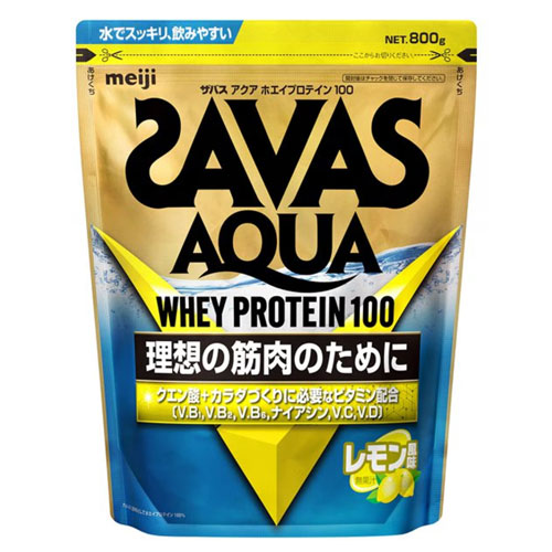 메이지 SAVAS 자바스 아쿠아 웨이프로틴100 【레몬맛】800g  구연산 비타민 사바스