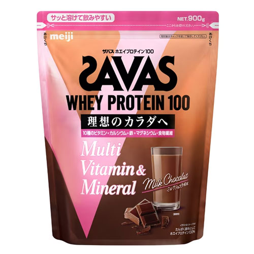 자바스  웨이프로테인100 멀티비타민&미네럴【밀크쇼콜라풍미】900g 메이지 SAVAS 여성용프로틴
