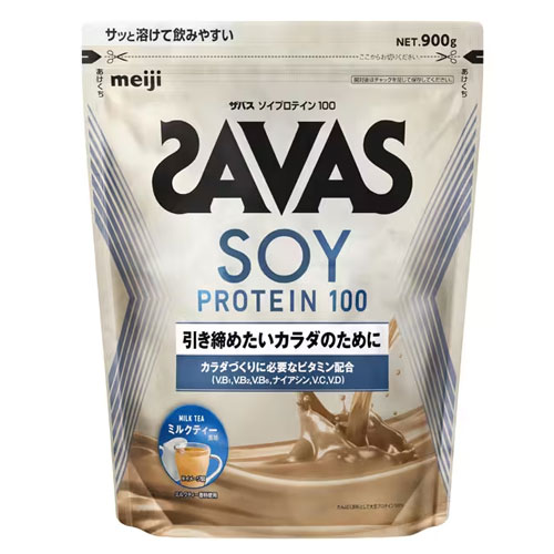 자바스 소이프로틴100  SOY PROTEIN 100%  【밀크티풍미】  900g 메이지 SAVAS 