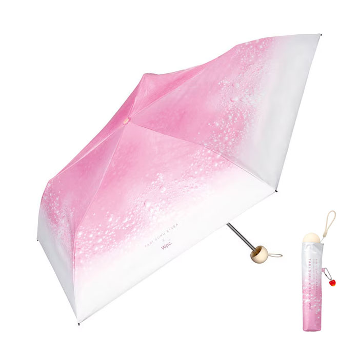 WPC 접이식 우산 양산 겸용 여행하는 찻집×크림소다 파라솔 50cm 손수 개폐식 차광율 100% UV 차단율 99.9% UPF50+ 차열 경량 핑크 801-TA003-102