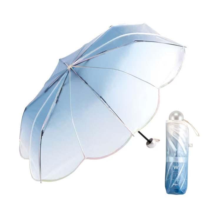 WPC 접이식 우산 비닐 우산 머메이드 엄브렐라 미니 49cm 수동식  블루 PT-0072-002SX