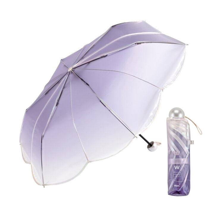 WPC 접이식 우산 비닐 우산 머메이드 엄브렐라 미니 49cm 수동식 라벤더 PT-0072-002LV