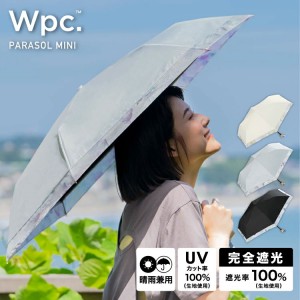 WPC 접이식 우산 양산 겸용 차광 림 오간자 프린트 미니 49cm 수동식 완전 UV 차단 블랙 801-11039-102BK