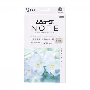 에스테 무슈다 노트 NOTE  서랍장 방충제 화이트리리향 의류용  서랍용 24개입  1년 방충 