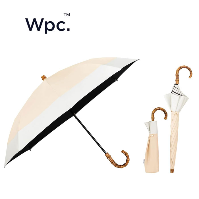 Wpc. 최강의 양산 UVO(우보) 접이식 2단 배색  베이지×오프화이트 (UVO2F-011)