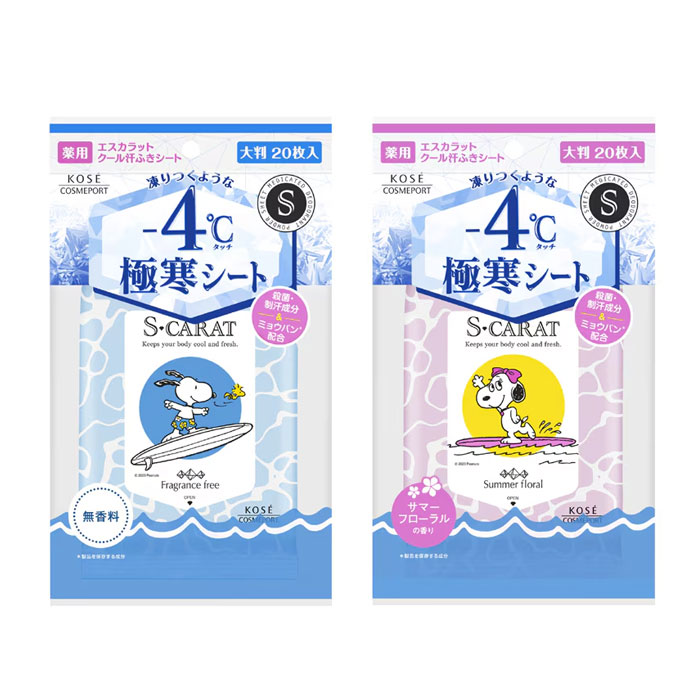 코세 에스칼레트 약용 -4도 데오드란트 쿨시트 대형 썸머플로럴 20매입