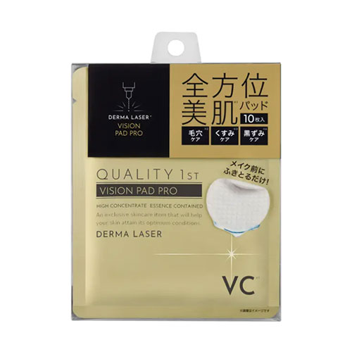 퀄리티퍼스트 (QUALITY 1st) DERMA LASER 비전 패드 PRO 1매입 × 10개들이 모공 · 칙칙함 · 블랙헤드 집중 케어