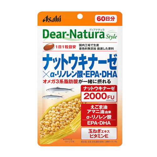 디어내츄라 낫토키나제 2000FUx알파-리놀렌산 EPA DHA 양파엑기스  60정 60일분 비타민 Dear-Natura style