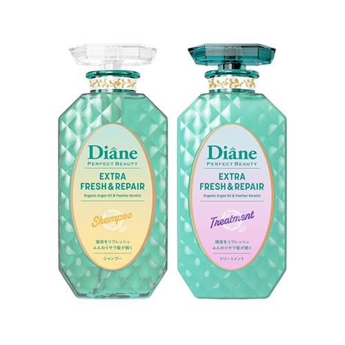 다이앤 엑스트라 프레쉬 & 리페어 쿨링샴푸 & 트리트먼트 세트 450ml x 2   [2025 여름 한정 모델] (상큼한 시트러스 + 페퍼민트 향)