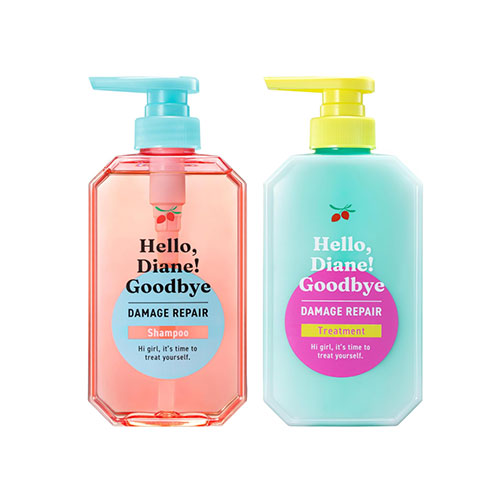 다이안 하이데미지 보습 케어 샴푸 & 트리트먼트 세트 400ml   [티 & 머스크 향] 