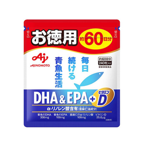 아지노모토 DHA&EPA + 비타민D 240정 (약 60일분)