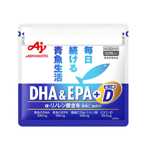 아지노모토 DHA&EPA + 비타민D 120정 (약 30일분)