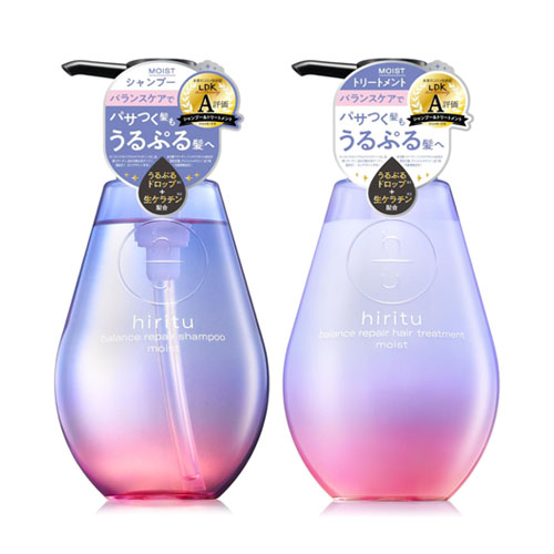 히리츠(Hiritu) 밸런스 리페어 샴푸&트리트먼트 세트 [모이스트] 각 410mL 살구&자스민 향