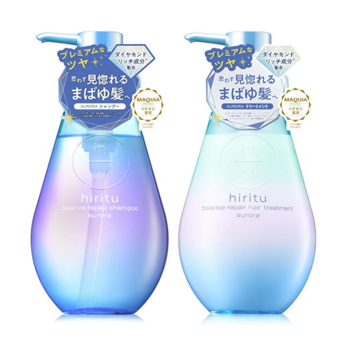 히리츠(Hiritu) 밸런스 리페어 샴푸 & 헤어 트리트먼트 세트 [오로라] 각 410mL 카시스&파츌리향