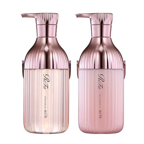 ReFa 리파 밀크 프로틴 샴푸 & 트리트먼트 세트 (핑크)  500mL  핑크 플로럴 베리 향