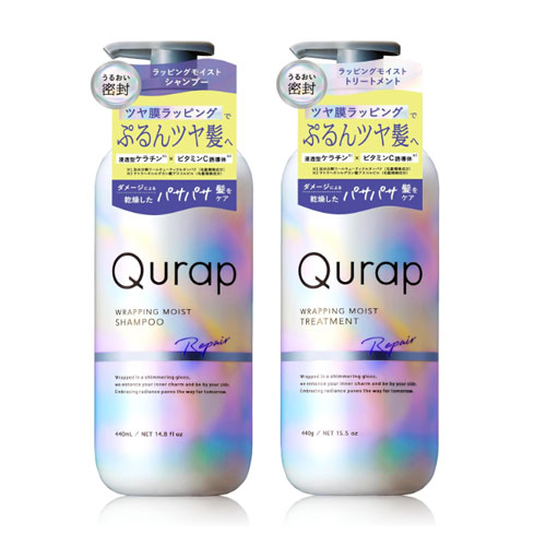 큐랩 Qurap 래핑 모이스트 헤어 샴푸+트리트먼트 세트 440mL