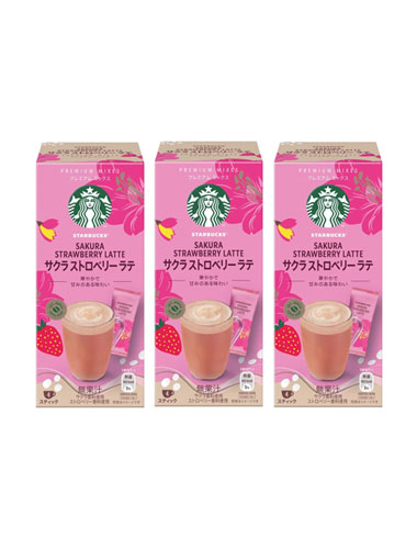 스타벅스 프리미엄 사쿠라 스트로베리라떼 스틱커피 4개X3박스