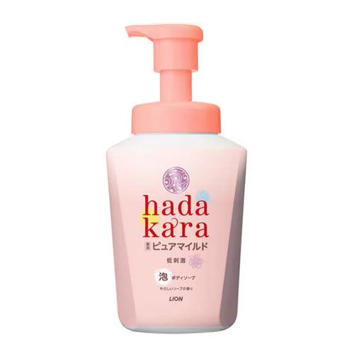 하다카라 바디소프 거품타입 약용 퓨어 마일드 순한솝 향 550ml 본품 라이온 hadakara